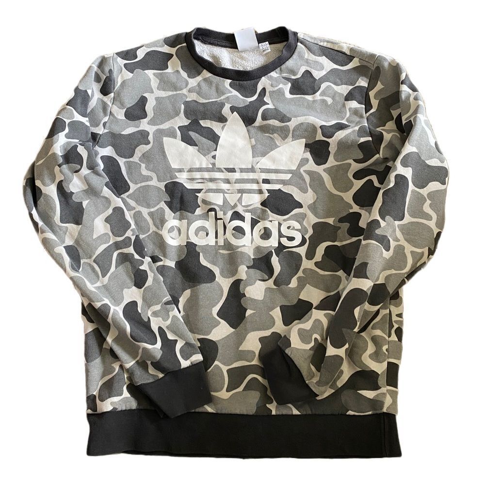 Boys Gray Camo Adidas Sweatshirt
